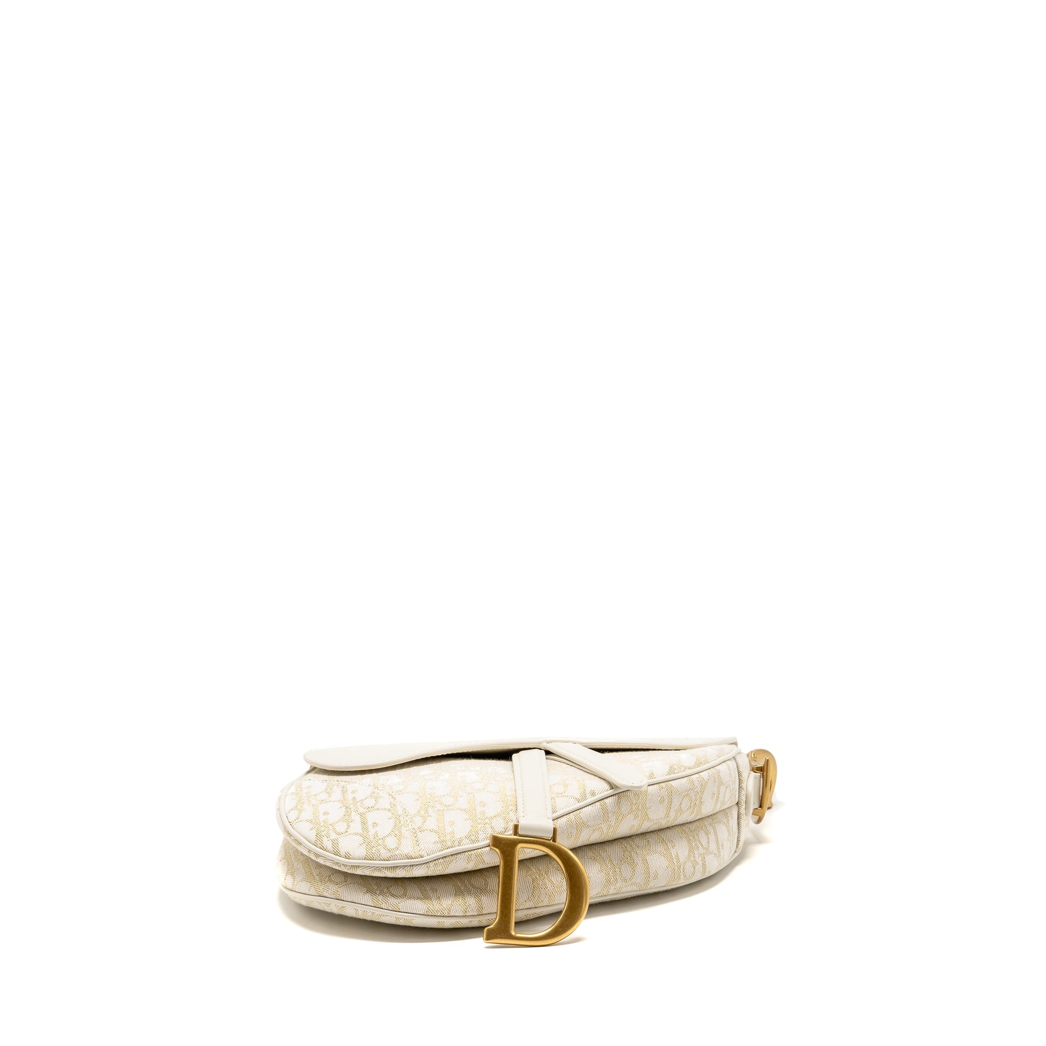 DIOR MEDIUM SADDLE BAG OBLIQUE CANVAS/LEATHER LATTE/MULTICOLOUR GHW
