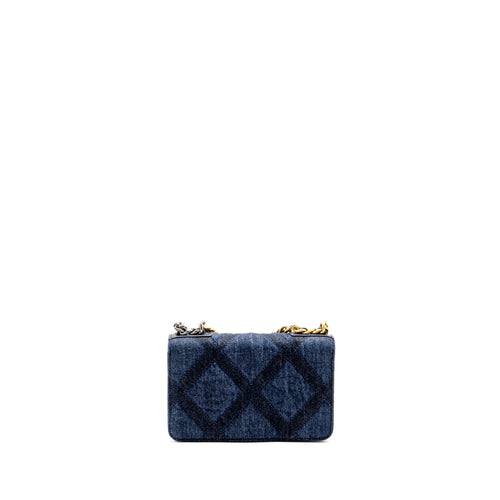 CHANEL 19 WALLET ON CHAIN DENIM BLUE MULTICOLOUR HARDWARE (MICROCHIP)
