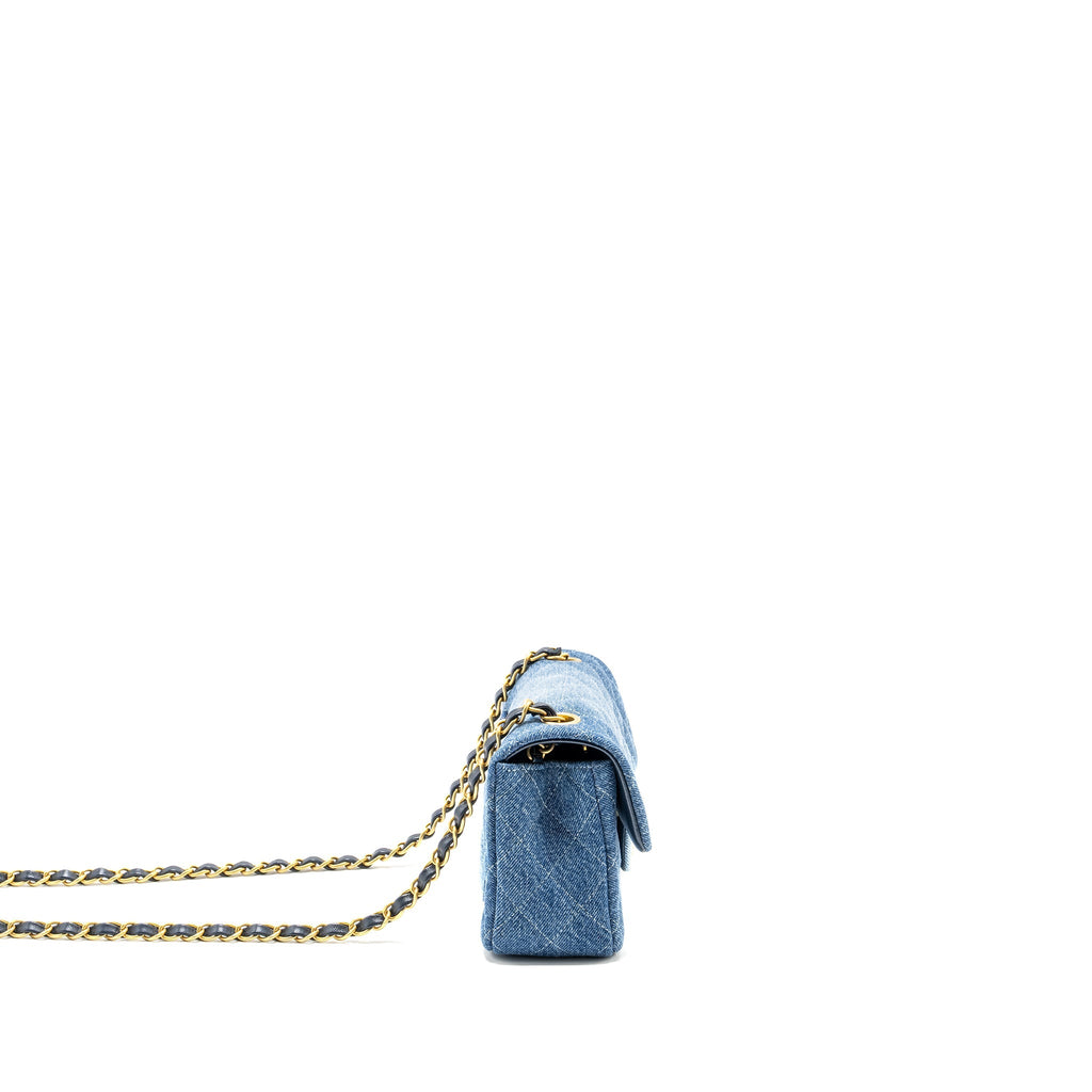 CHANEL 24S MINI RECTANGULAR FLAP BAG DENIM BLUE GHW (MICROCHIP)