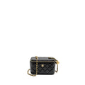 CHANEL PEARL CRUSH LONG VANITY CASE LAMBSKIN BLACK GHW (MICROCHIP)