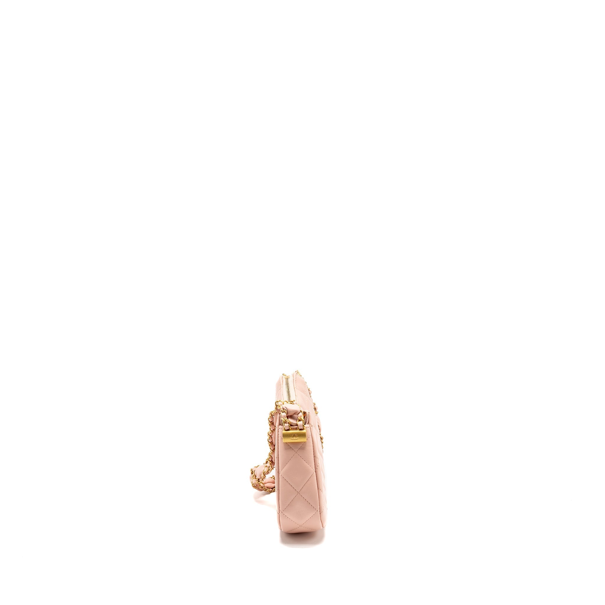 CHANEL 23K SMALL HOBO BAG CALFSKIN PINK GHW (MICROCHIP)