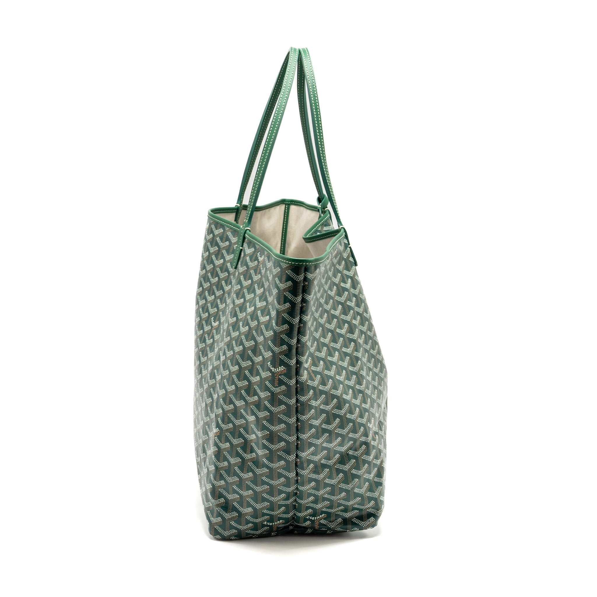 GOYARD SAINT LOUIS GM TOTE BAG CANVAS / CALFSKIN GREEN SHW