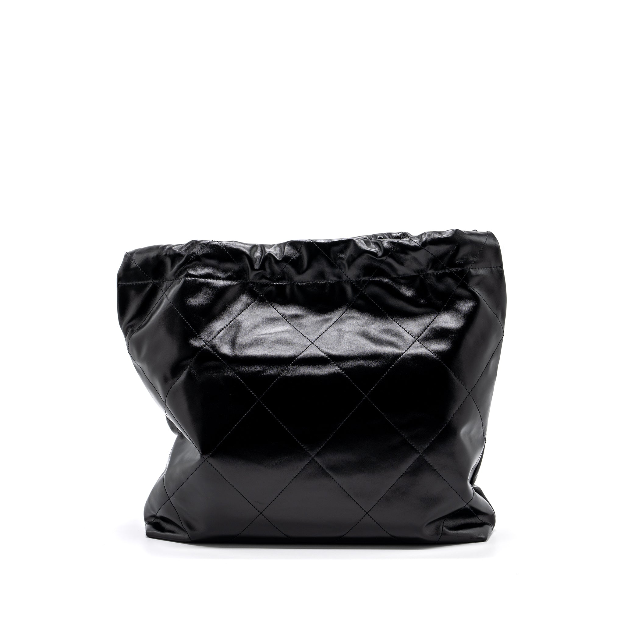 CHANEL MEDIUM 22 BAG SHINY CALFSKIN BLACK SHW (MICROCHIP)