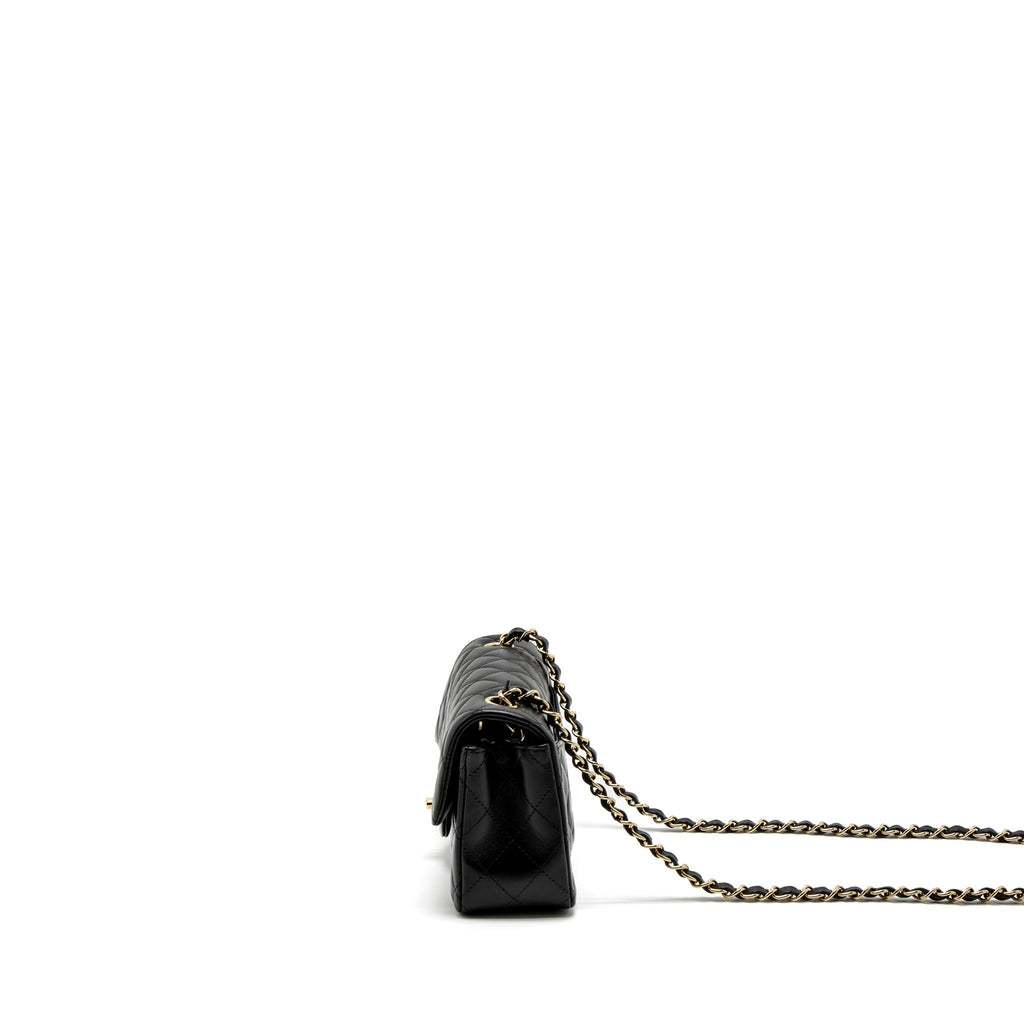 CHANEL CLASSIC MINI RECTANGULAR FLAP BAG LAMBSKIN BLACK LGHW (MICROCHIP)