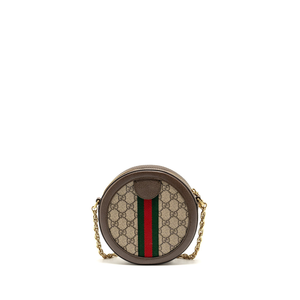 GUCCI OPHIDIA GG ROUND SHOULDER CROSSBODY BAG GG SUPREME CANVAS GHW