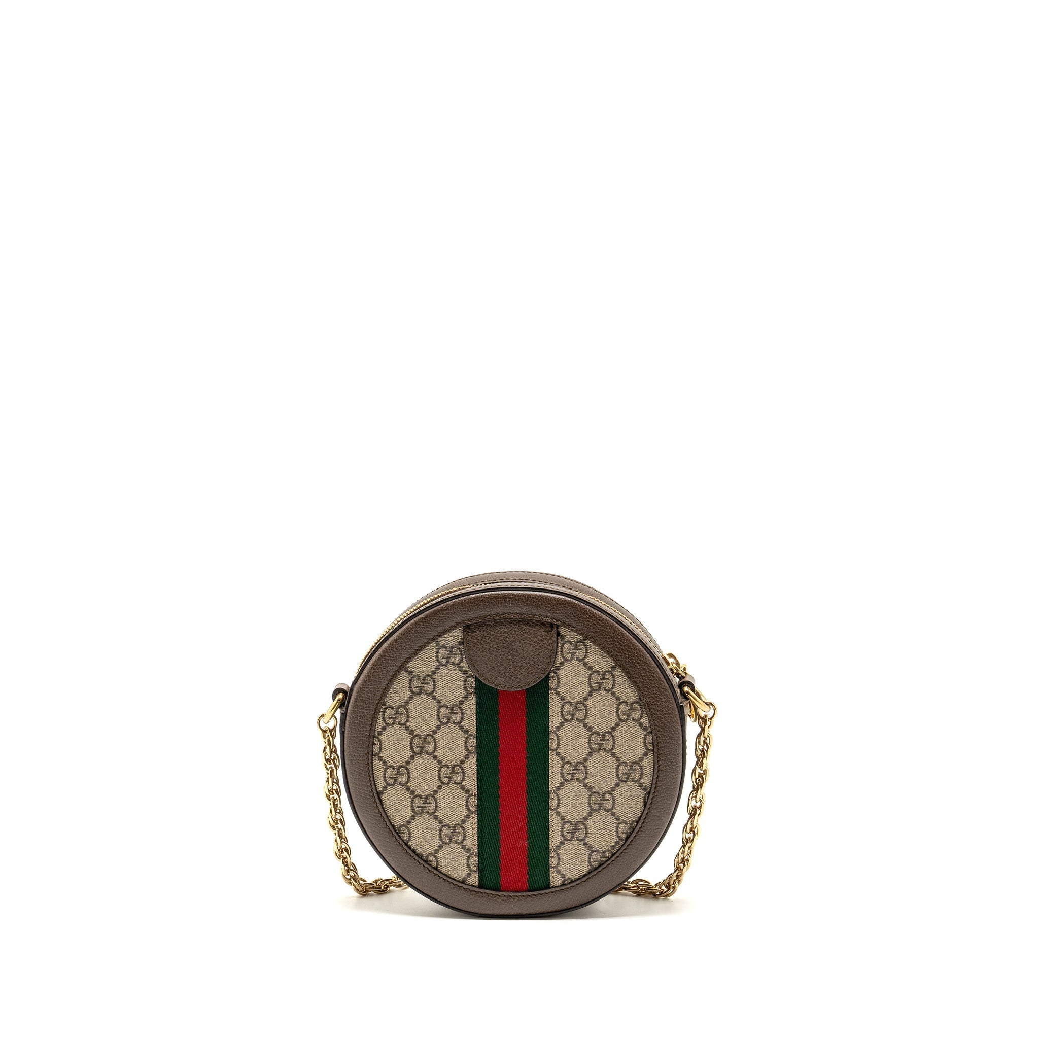 GUCCI OPHIDIA GG ROUND SHOULDER CROSSBODY BAG GG SUPREME CANVAS GHW