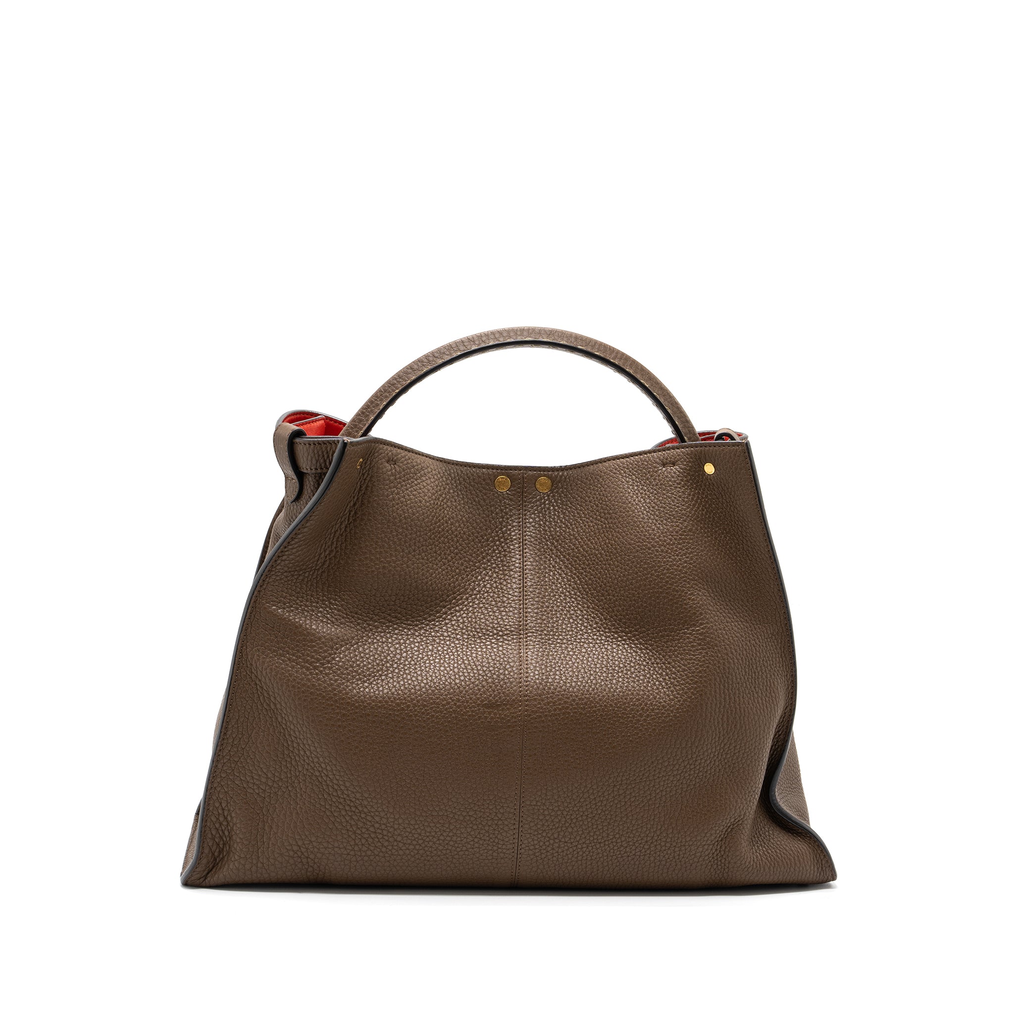 FENDI PEEKABOO X-LITE ROMA AMOR HANDLE BAG CALFSKIN BROWN/PINK/RED GHW