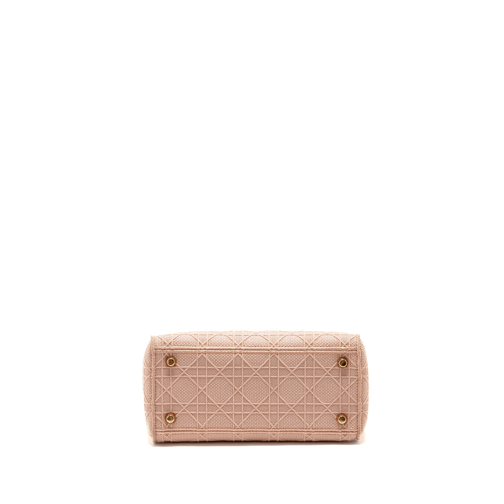 DIOR MEDIUM LADY D-LITE BAG CANNAGE EMBROIDERY ROSEWOOD PINK HARDWARE