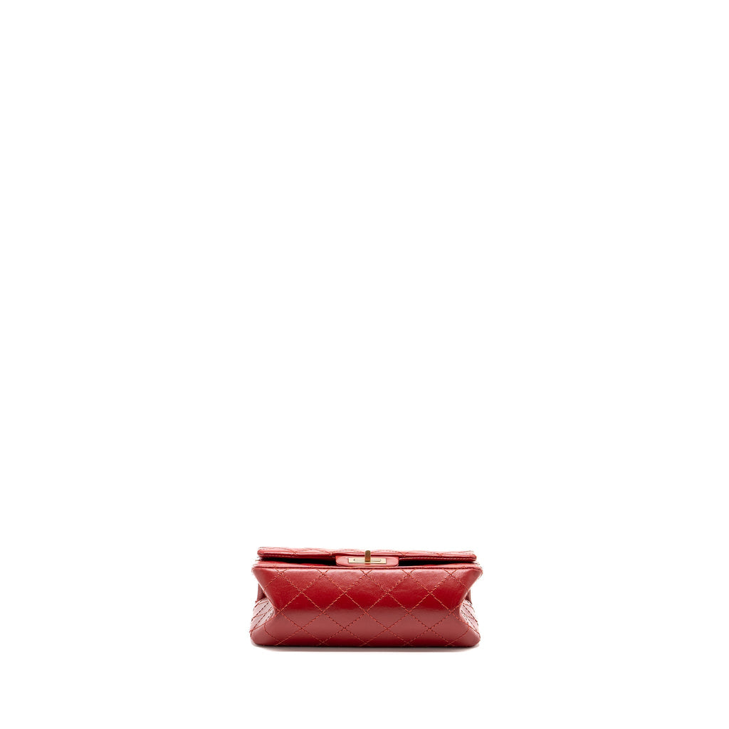 CHANEL MINI 2.55 REISSUE FLAP BAG AGED CALFSKIN RED GHW