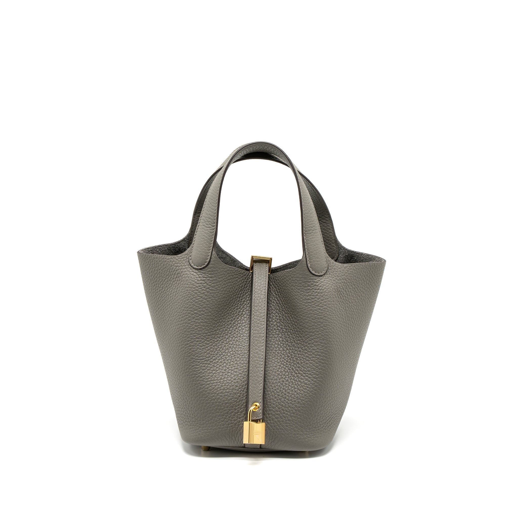 HERMES PICOTIN 18 LOCK BAG CLEMENCE 0L GRIS MEYER GHW