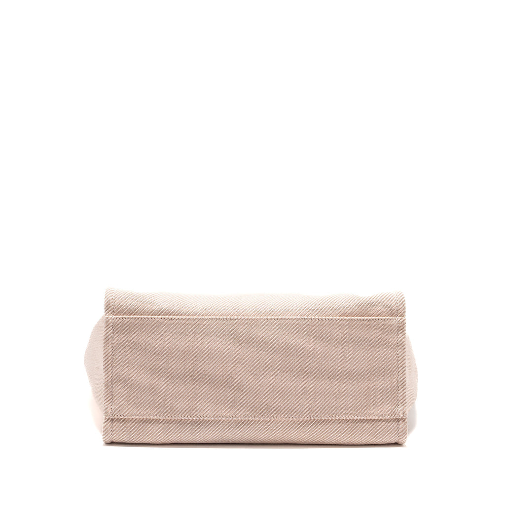 CHANEL DEAUVILLE TOTE BAG CANVAS LIGHT PINK LGHW