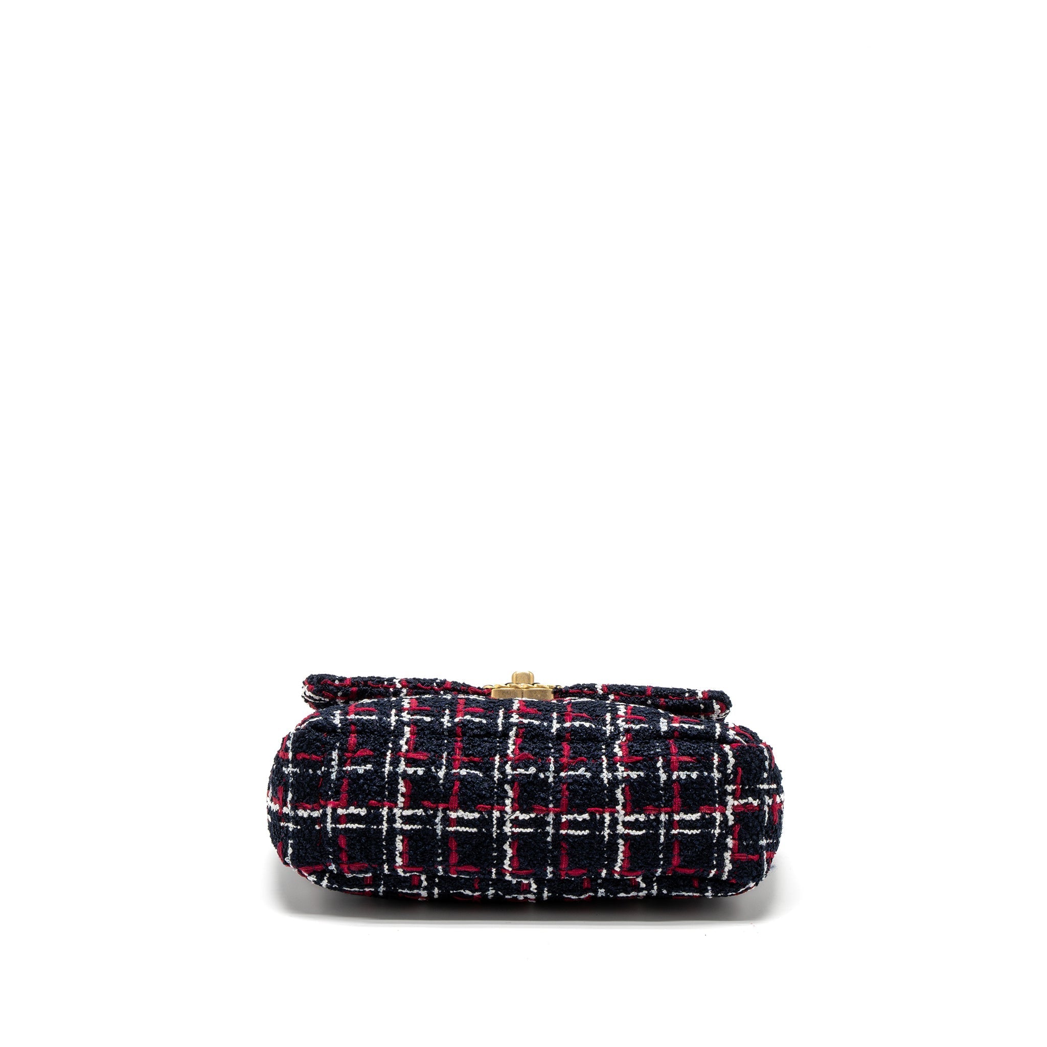 CHANEL SMALL 19 BAG TWEED BLACK/RED/WHITE MULTICOLOUR HARDWARE