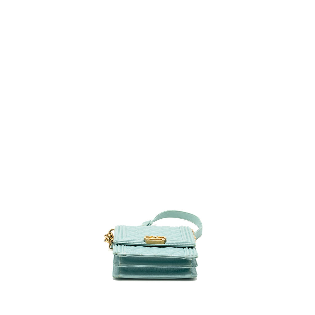 CHANEL NORTH SOUTH BOY BAG CAVIAR LIGHT BLUE GHW