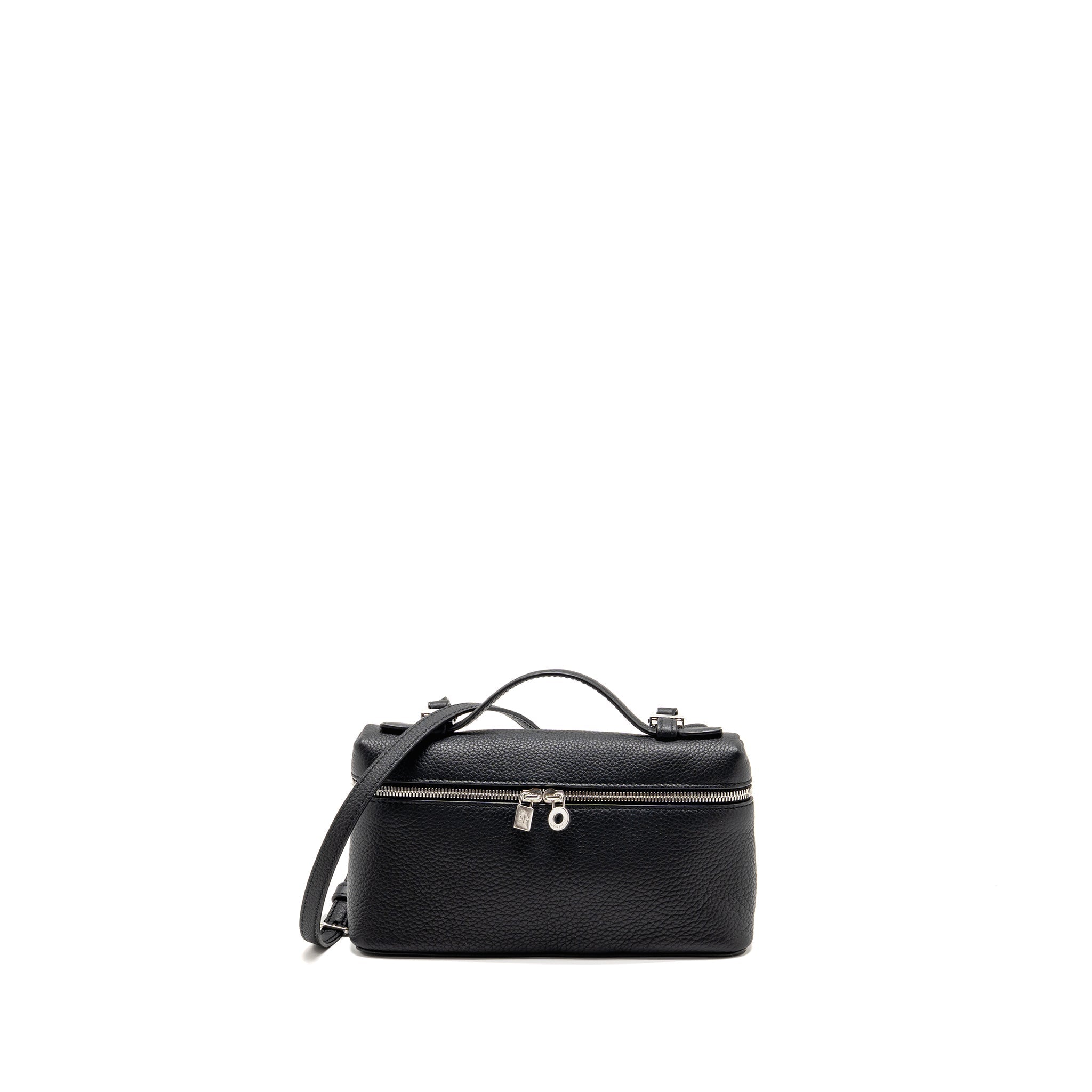 LORO PIANA EXTRA POCKET L19 GRAINED CALFSKIN BLACK SHW