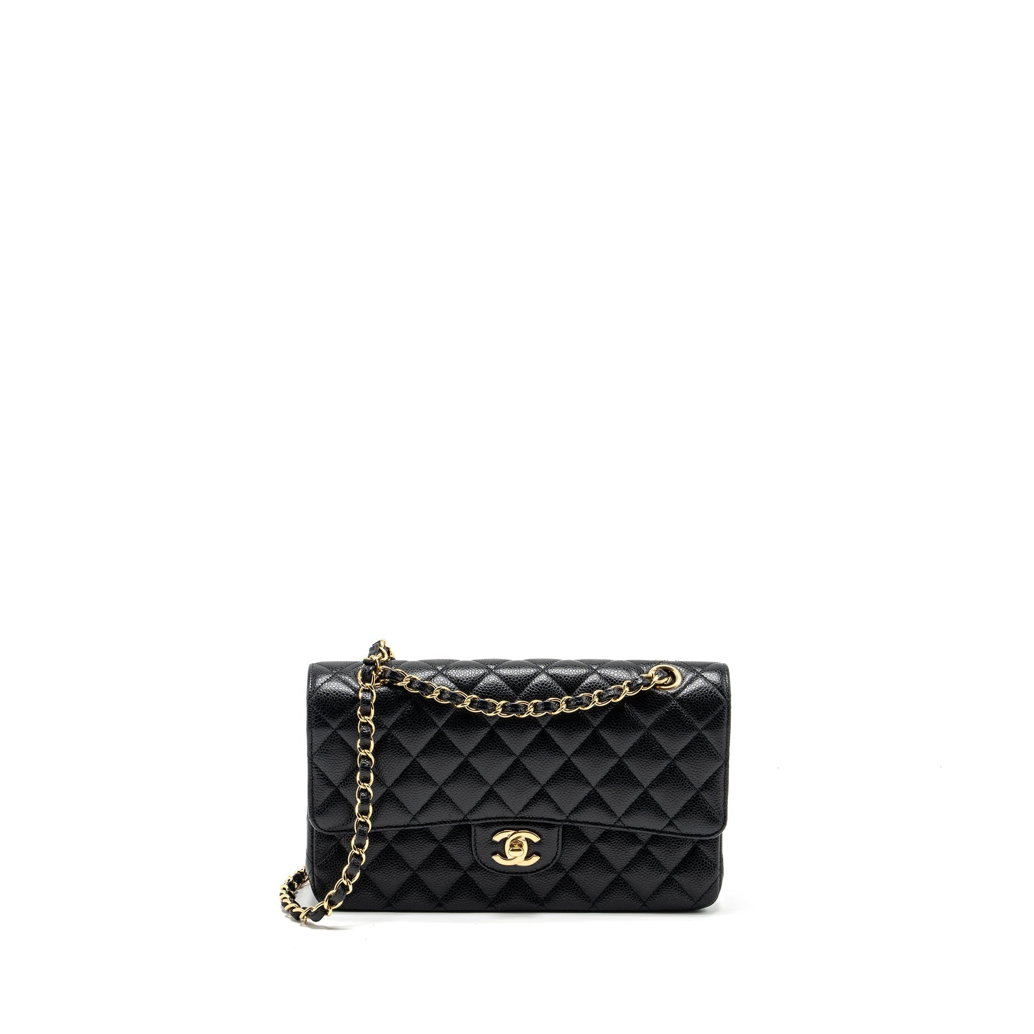 CHANEL MEDIUM CLASSIC DOUBLE FLAP BAG CAVIAR BLACK GHW