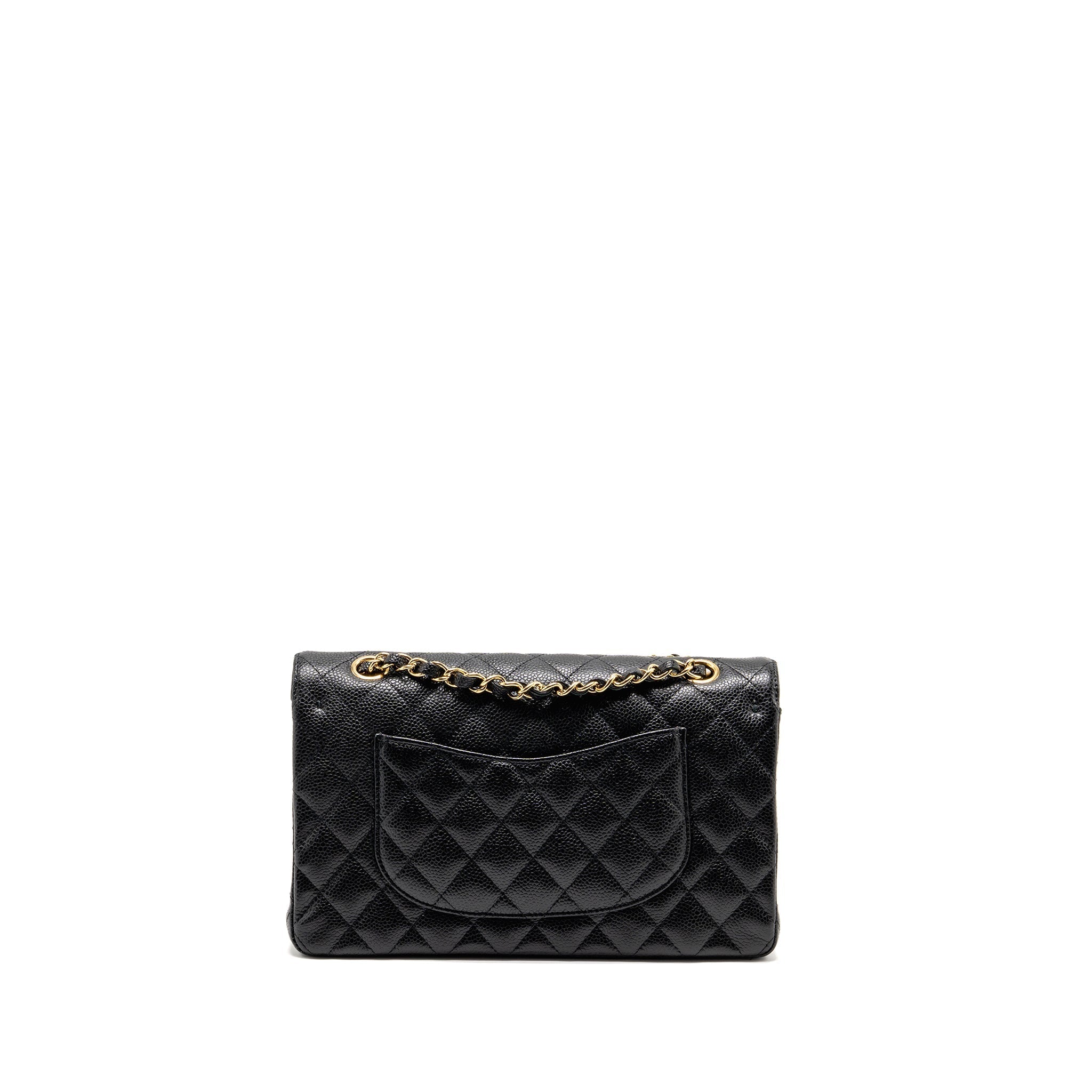 CHANEL MEDIUM CLASSIC DOUBLE FLAP BAG CAVIAR BLACK GHW