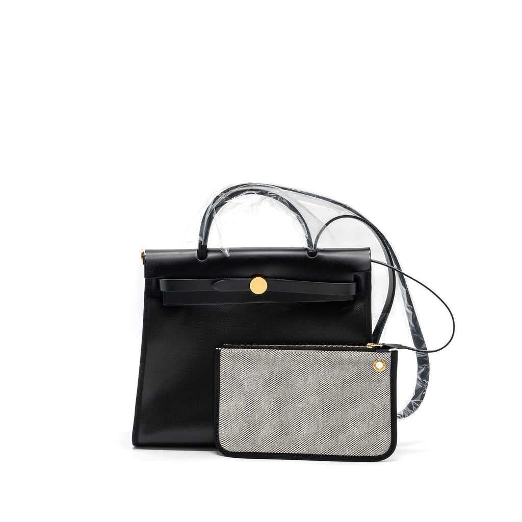HERMES HERBAG 31 BERLINE/VACHE HUNTER BLACK GHW