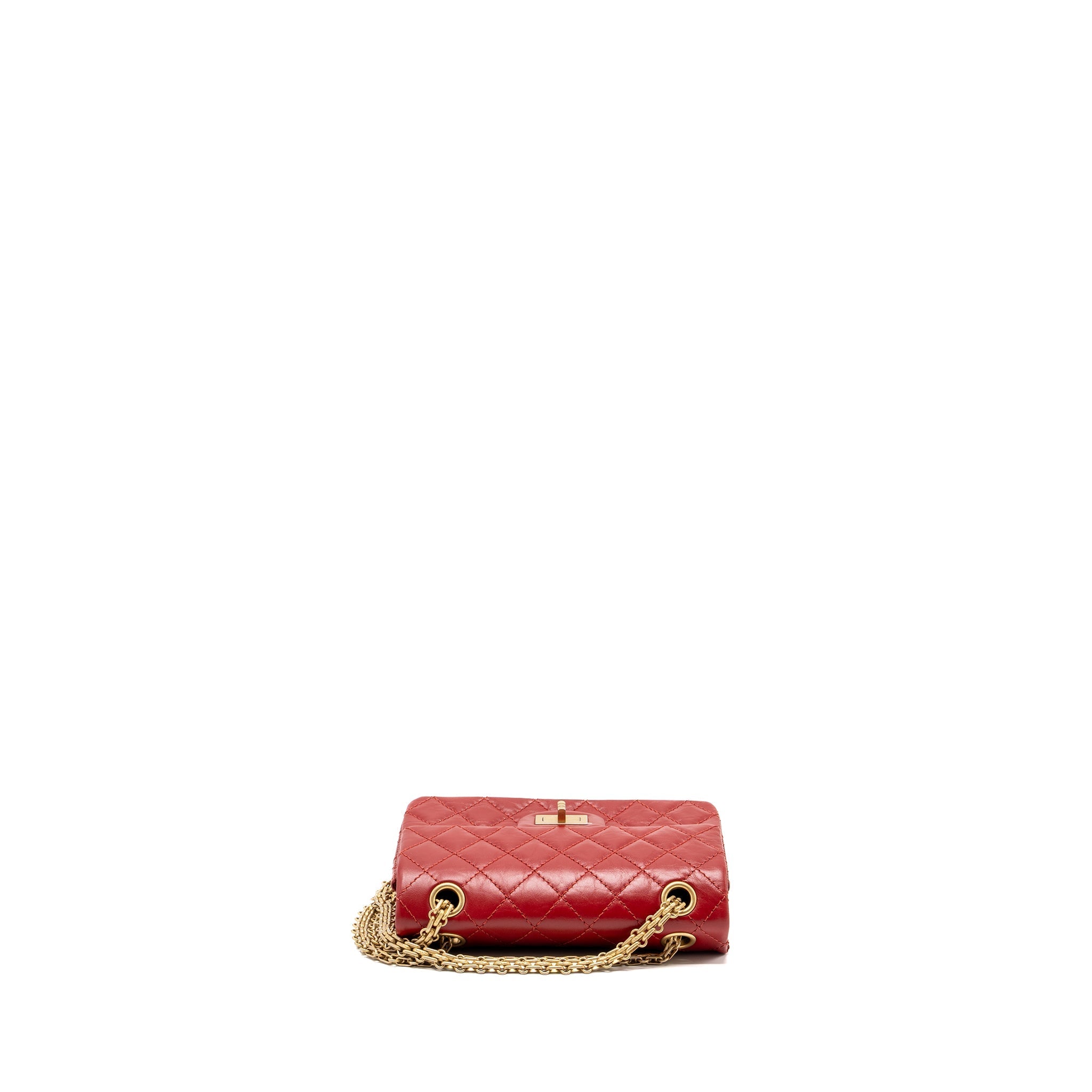 CHANEL MINI 2.55 REISSUE FLAP BAG AGED CALFSKIN RED GHW
