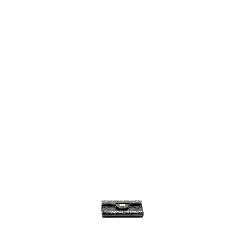 CHANEL CLASSIC FLAP CARD HOLDER CAVIAR BLACK GHW (MICROCHIP)