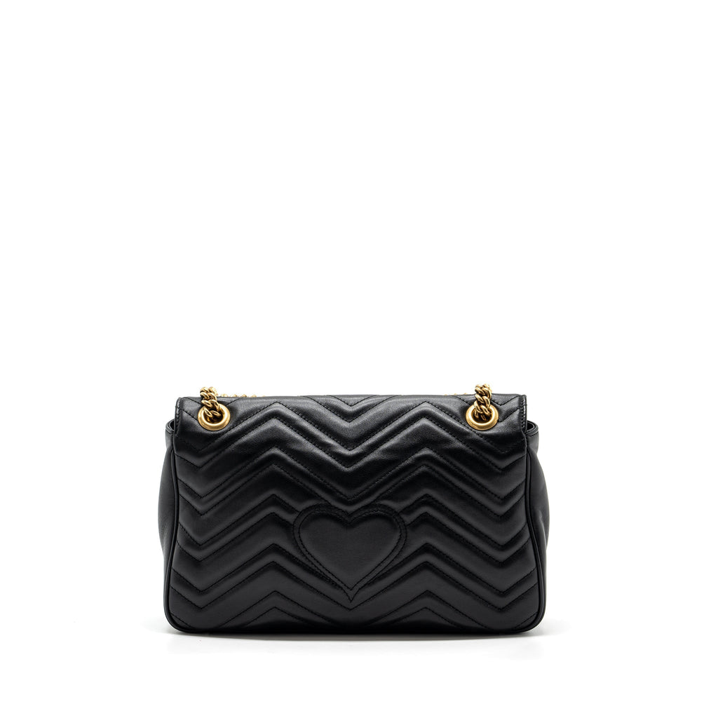 GUCCI MEDIUM GG MARMONT BAG CALFSKIN BLACK GHW