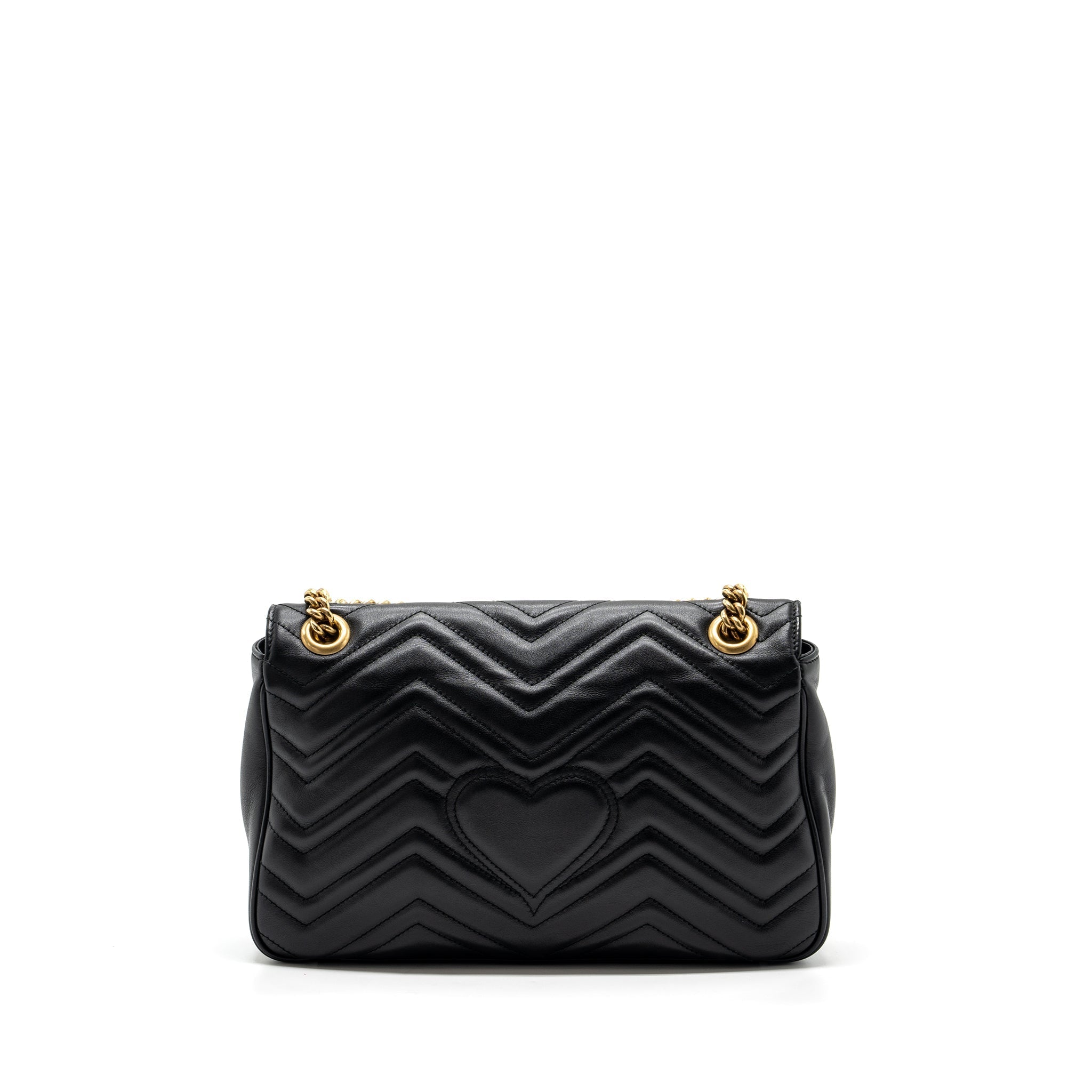 GUCCI MEDIUM GG MARMONT BAG CALFSKIN BLACK GHW
