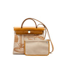HERMES HERBAG ZIP 31 TOILE H EN RELIEF BRIDES GALA NAT SABLE/ECRU BEIGE SHW