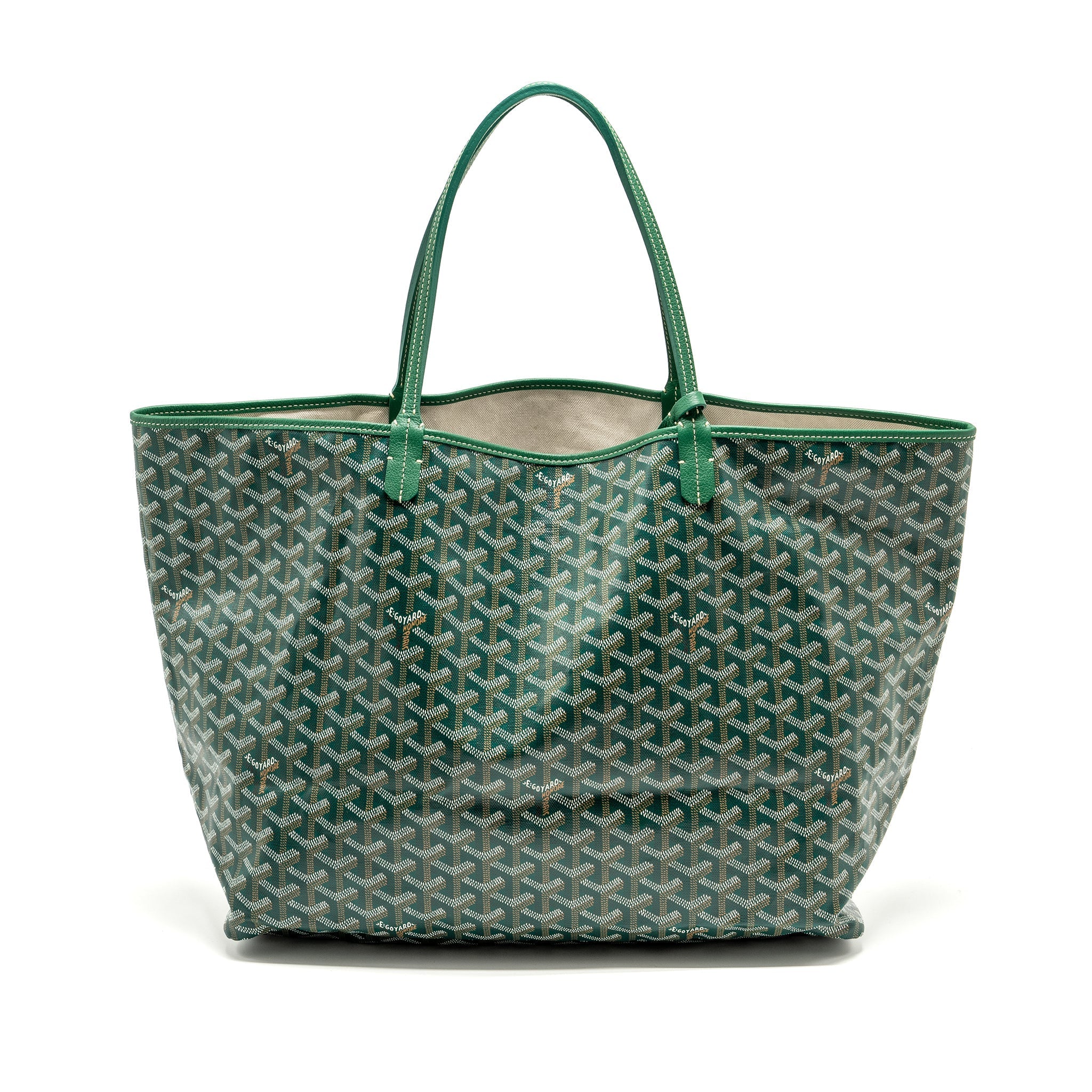 GOYARD SAINT LOUIS GM TOTE BAG CANVAS / CALFSKIN GREEN SHW