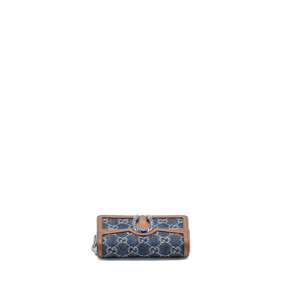 GUCCI SUPER MINI DIONYSUS GG SUPREME DENIM/CALFSKIN SHW