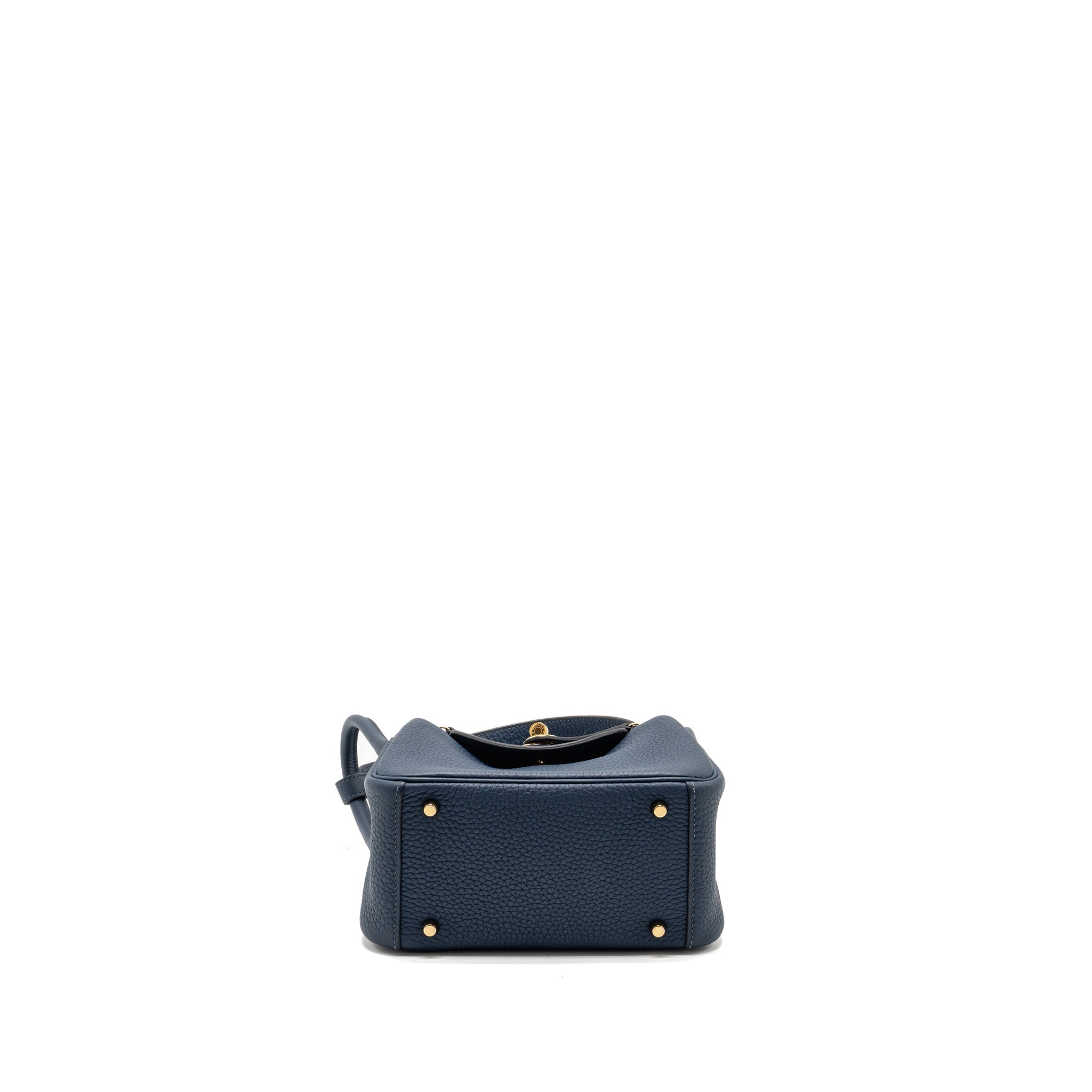 HERMES MINI LINDY CLEMENCE BLEU DE PRUSSE GHW