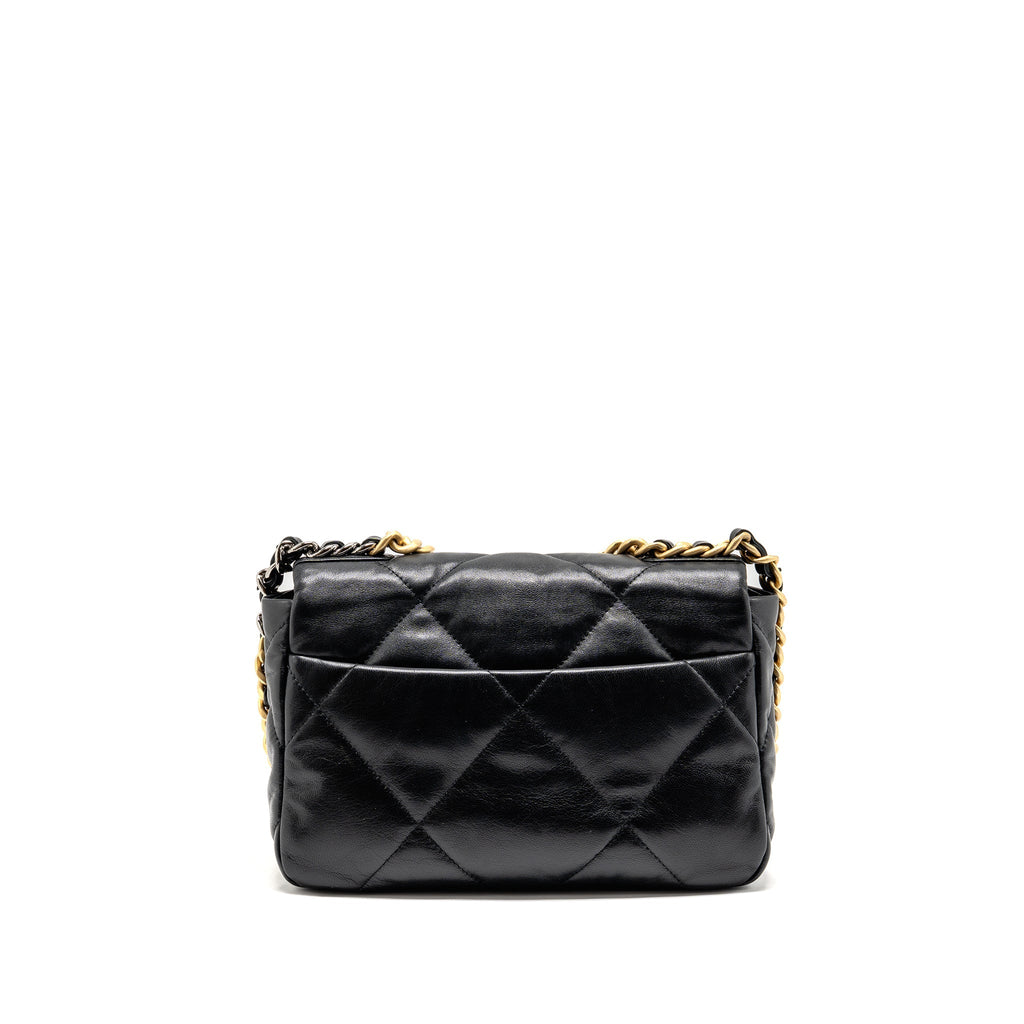 CHANEL SMALL 19 BAG GOATSKIN BLACK MULTICOLOUR HARDWARE