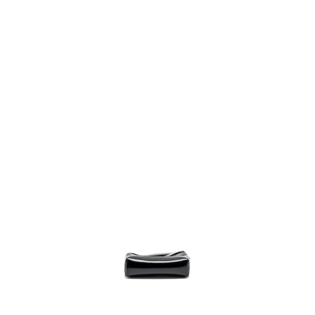 CHANEL 24S 31 NANO CLUTCH WITH CHAIN SHINY LAMBSKIN BLACK LGHW (MICROCHIP)