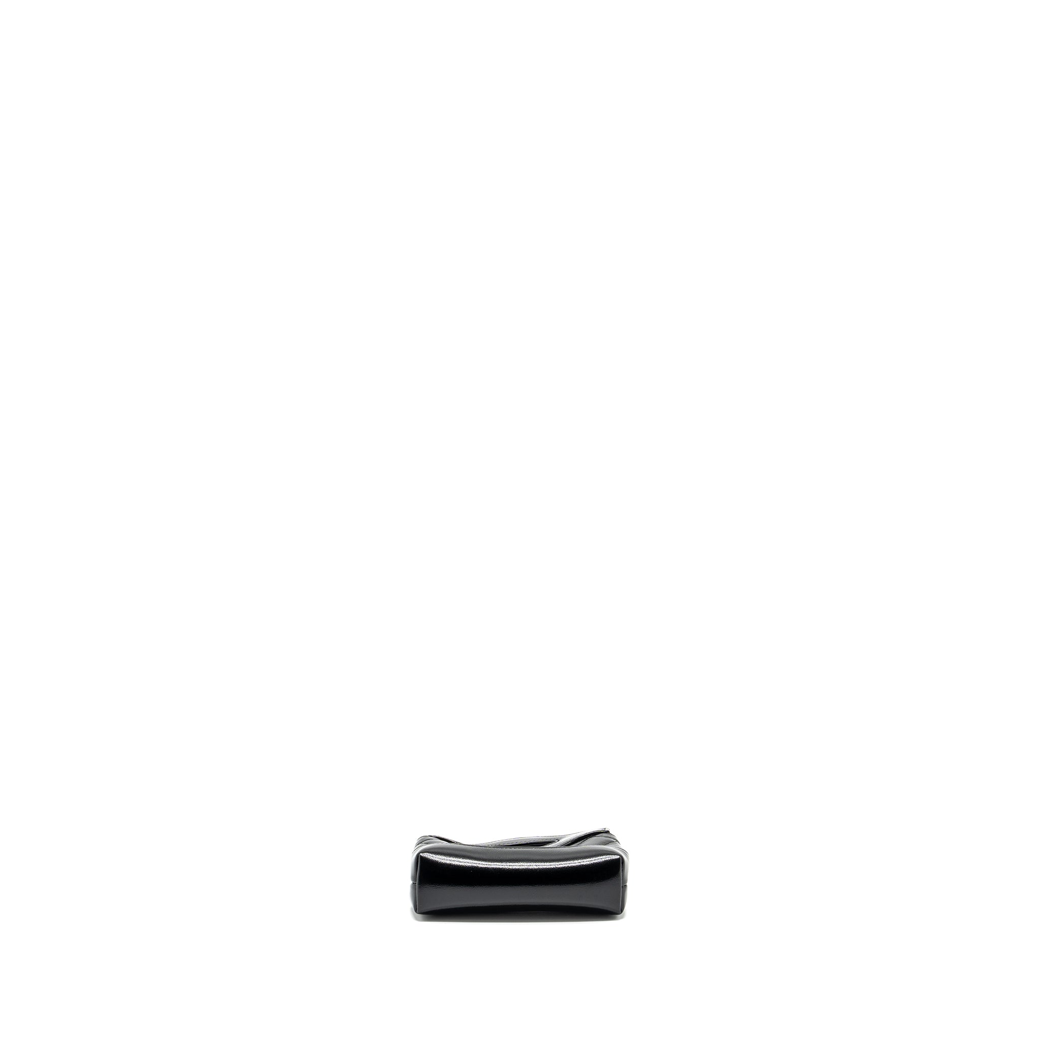 CHANEL 24S 31 NANO CLUTCH WITH CHAIN SHINY LAMBSKIN BLACK LGHW (MICROCHIP)