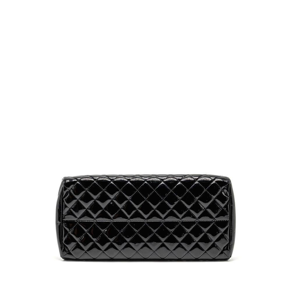 CHANEL JUST MADEMOISELLE BOWLING BAG PATENT BLACK SHW