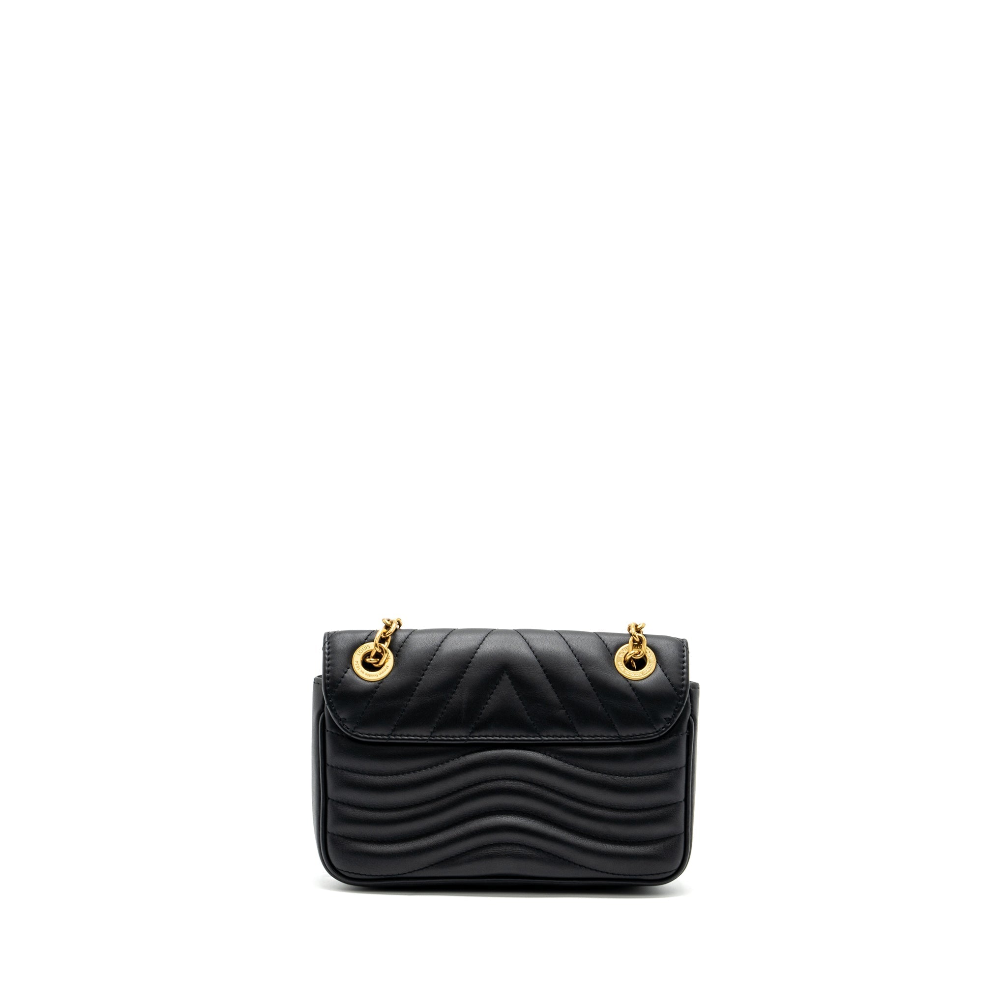 LOUIS VUITTON NEW WAVE PM CHAIN BAG CALFSKIN BLACK GHW (NEW VERSION)
