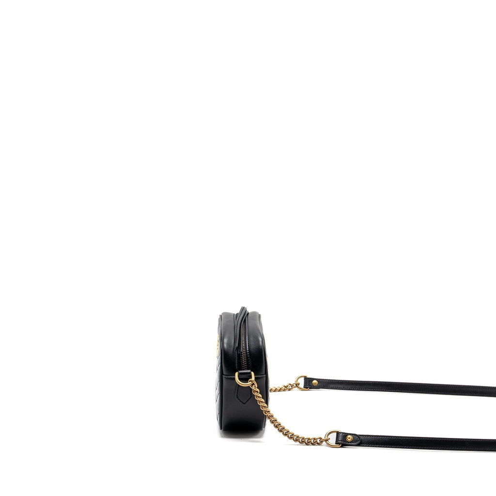 GUCCI GG MARMONT MATELASSE MINI BAG CALFSKIN BLACK GHW