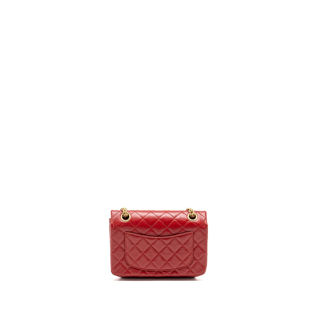 CHANEL MINI 2.55 REISSUE FLAP BAG AGED CALFSKIN RED GHW