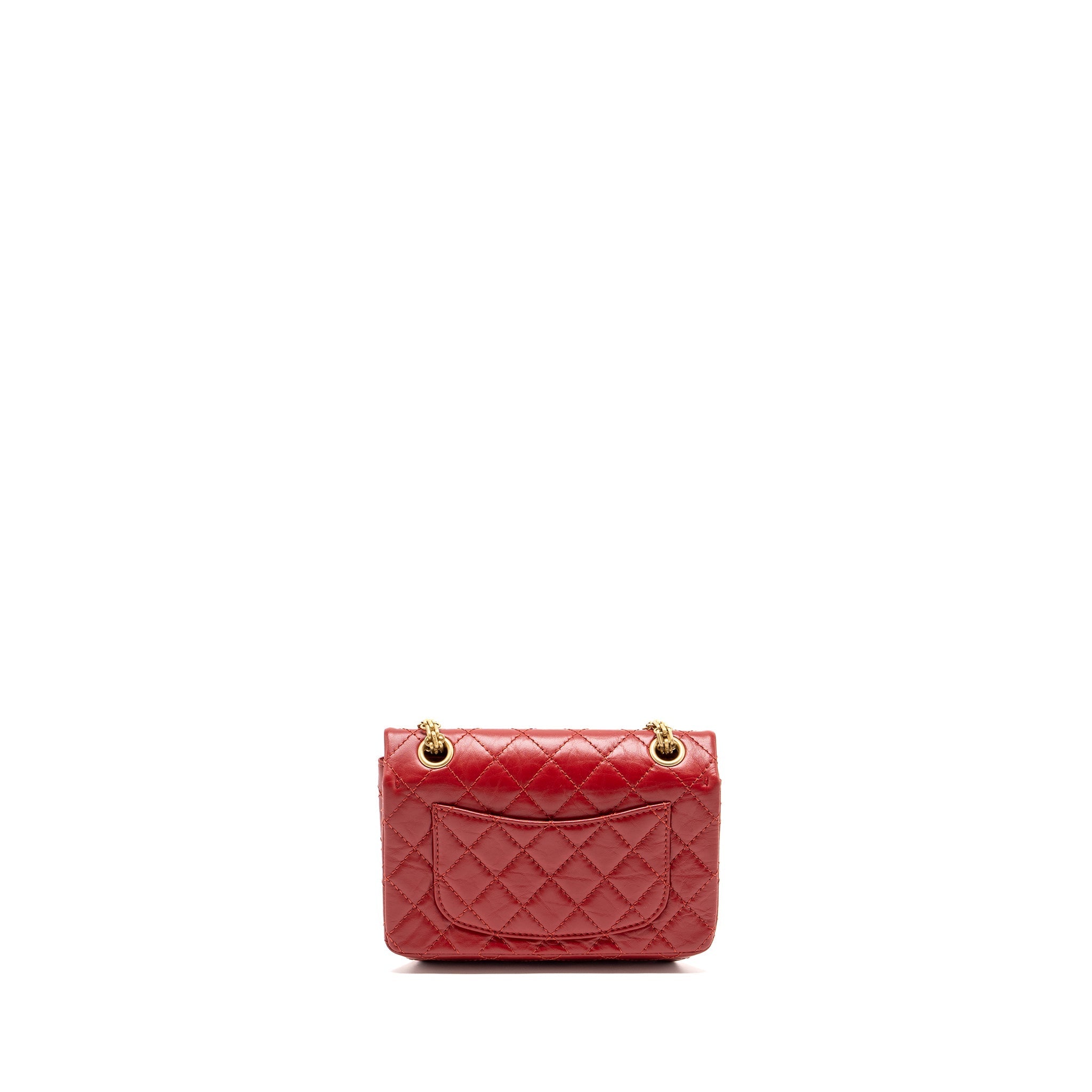CHANEL MINI 2.55 REISSUE FLAP BAG AGED CALFSKIN RED GHW