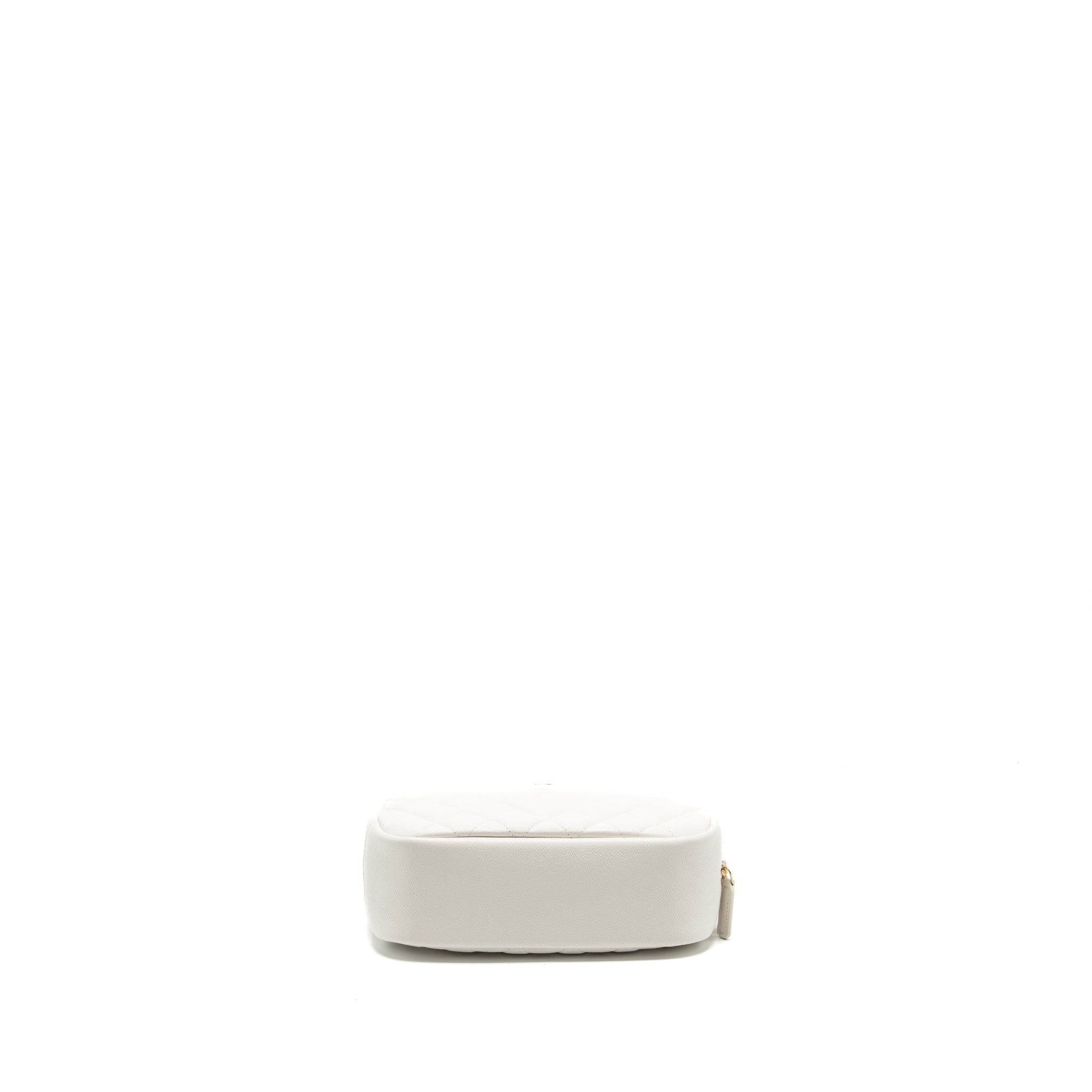 CHANEL TIMELESS CLASSIC POUCH GRAINED CALFSKIN WHITE LGHW (MICROCHIP)