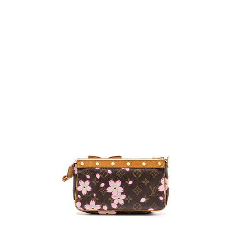 LOUIS VUITTON VINTAGE TAKASHI MURAKAMI CHERRY BLOSSOM POCHETTE ACCESSORIES MONOGRAM MULTICOLOUR GHW