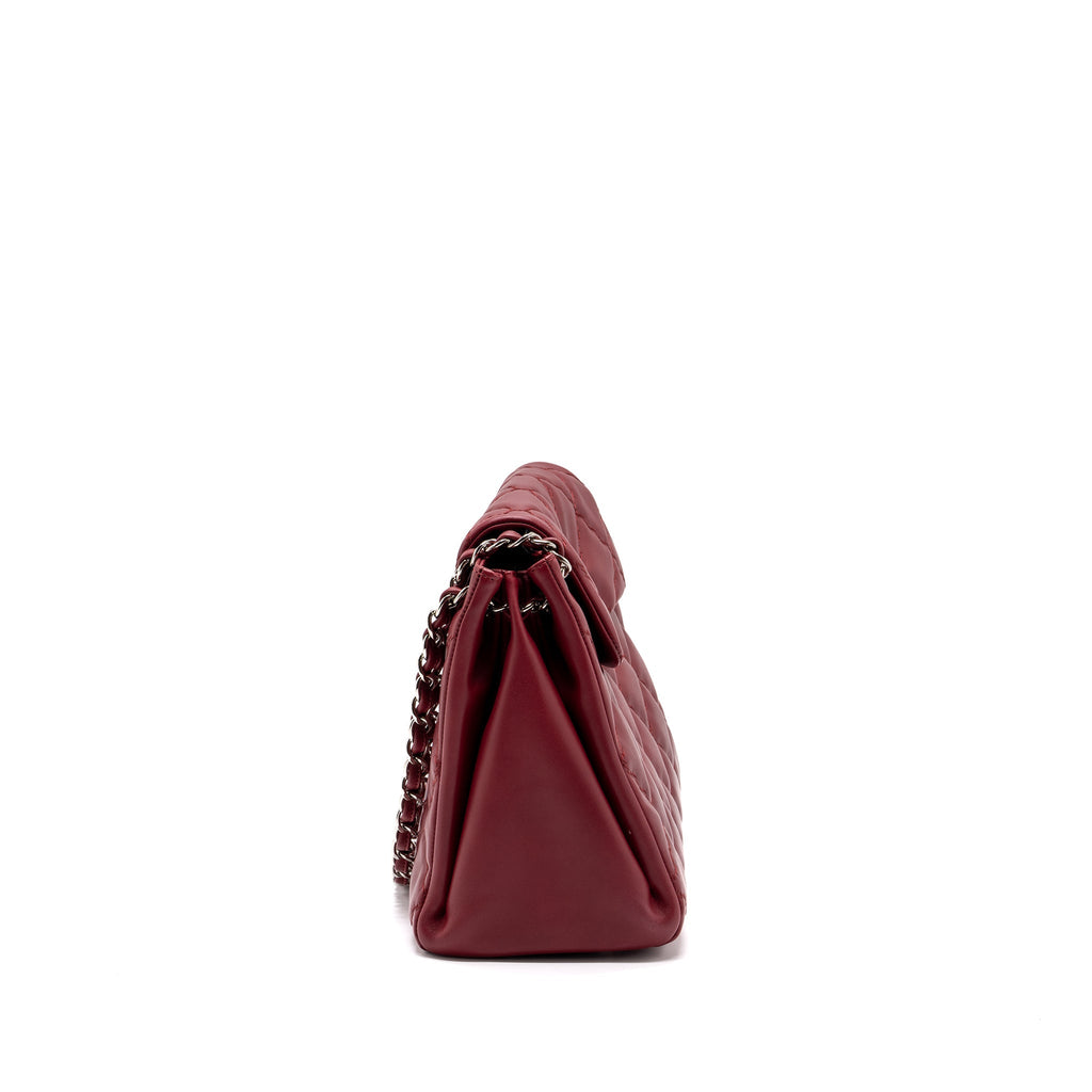 CHANEL HAMPTON TOTE BAG CALFSKIN RED SHW