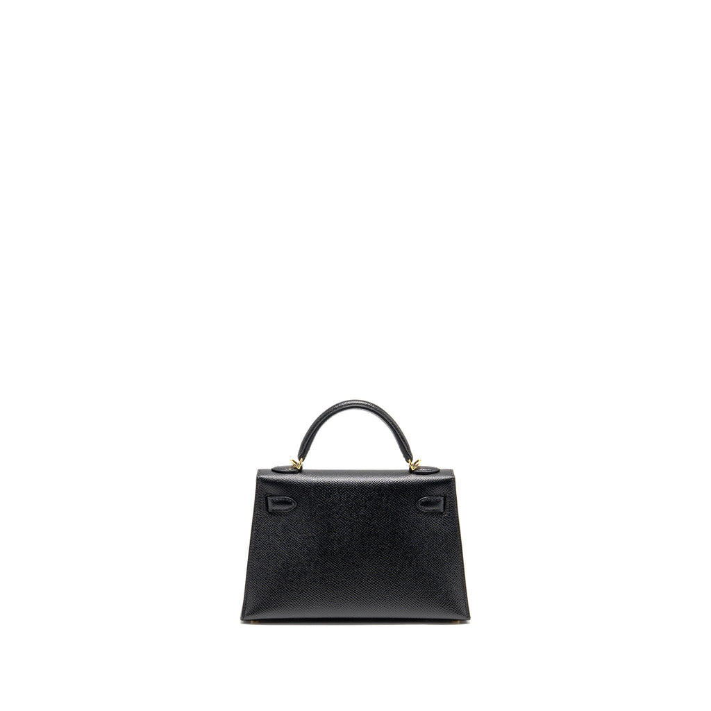 HERMES MINI KELLY II EPSOM BLACK GHW