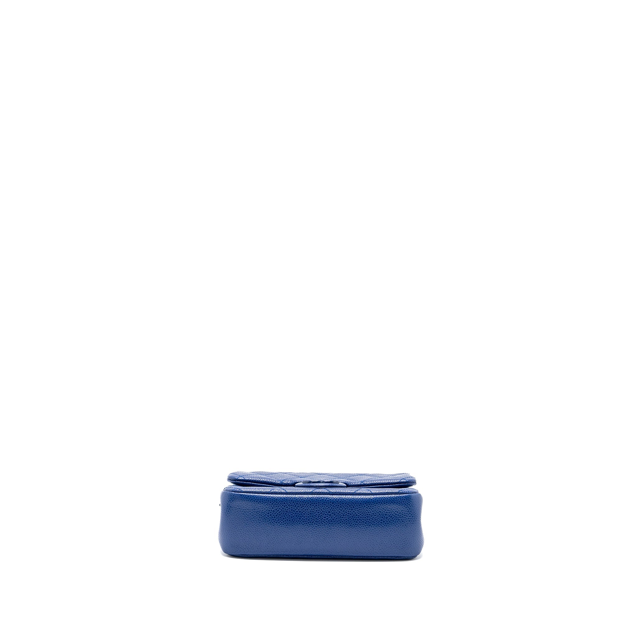 CHANEL SQUARE FLAP BAG CAVIAR BLUE WITH BLUE HARDWARE