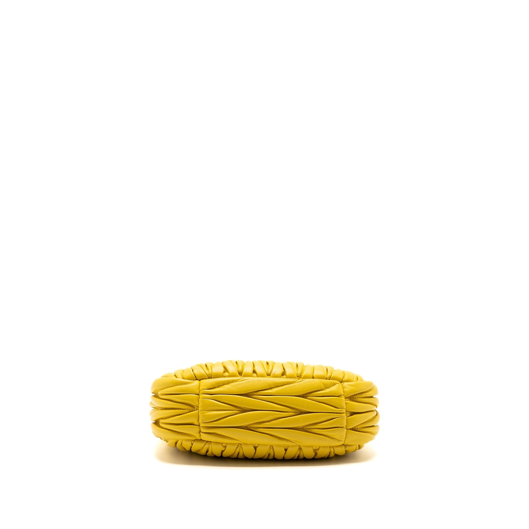 MIUMIU WANDER MATELASSE MINI HOBO BAG NAPPA YELLOW GHW