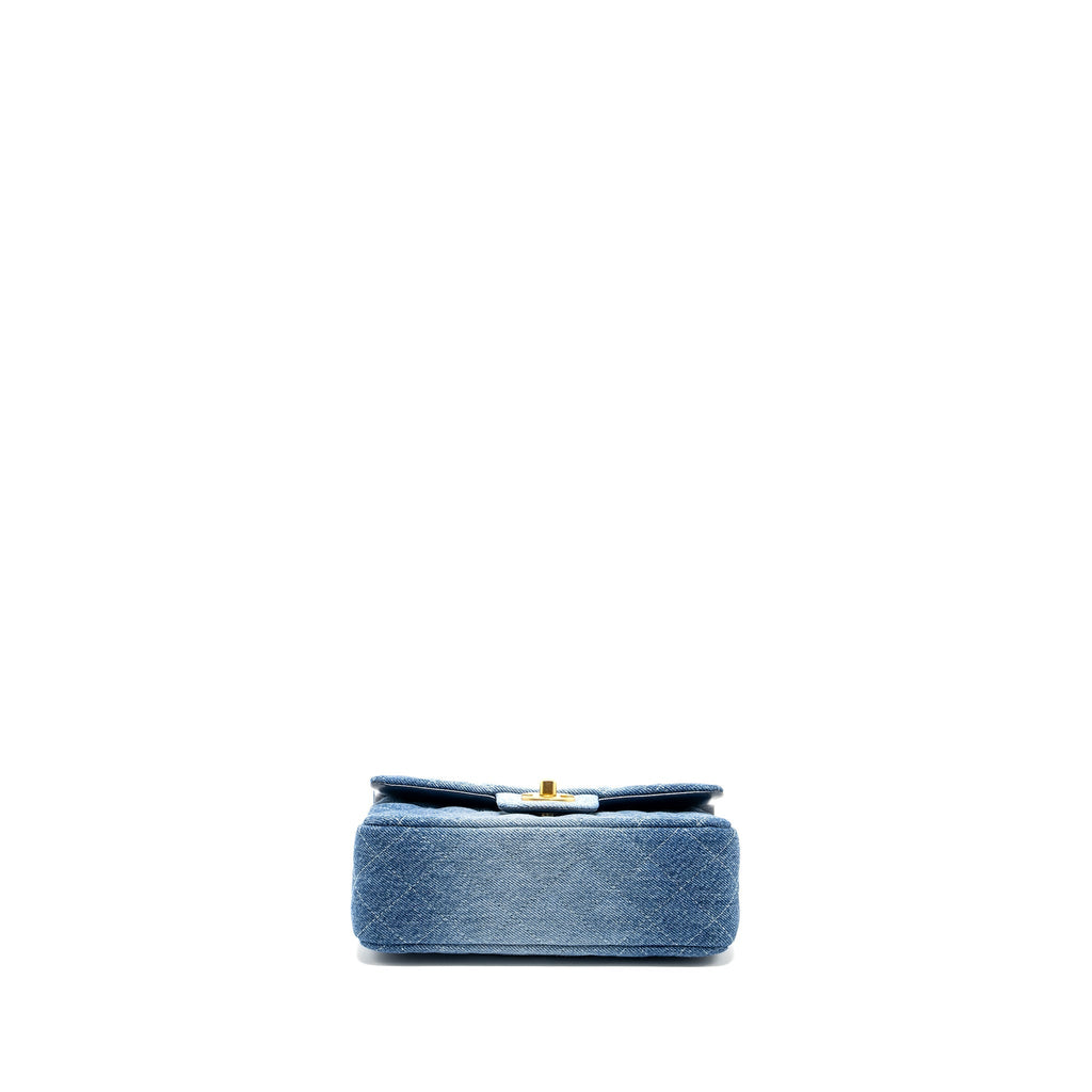 CHANEL 24S MINI RECTANGULAR FLAP BAG DENIM BLUE GHW (MICROCHIP)