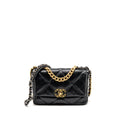 CHANEL SMALL 19 BAG GOATSKIN BLACK MULTICOLOUR HARDWARE