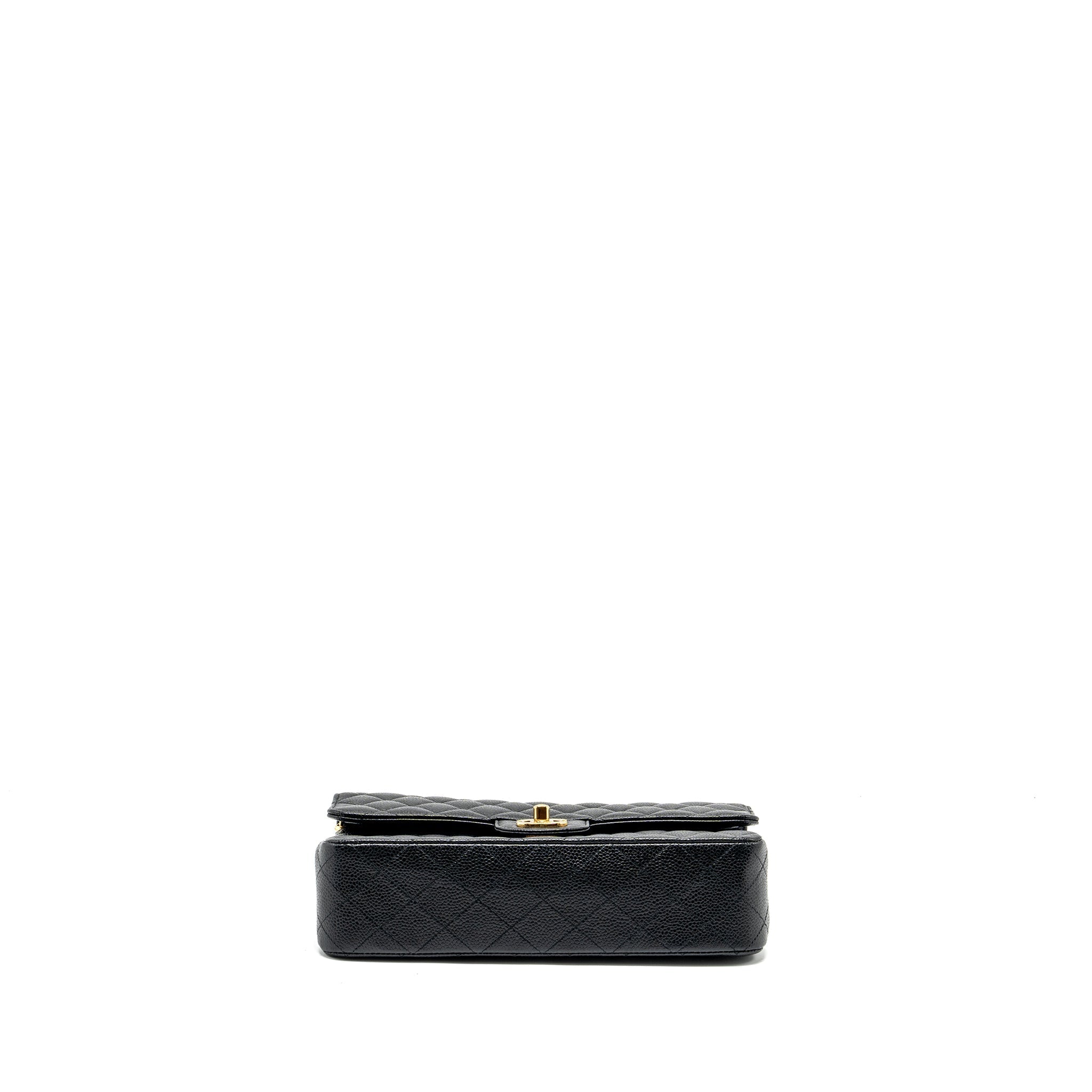 CHANEL MEDIUM CLASSIC DOUBLE FLAP BAG CAVIAR BLACK GHW