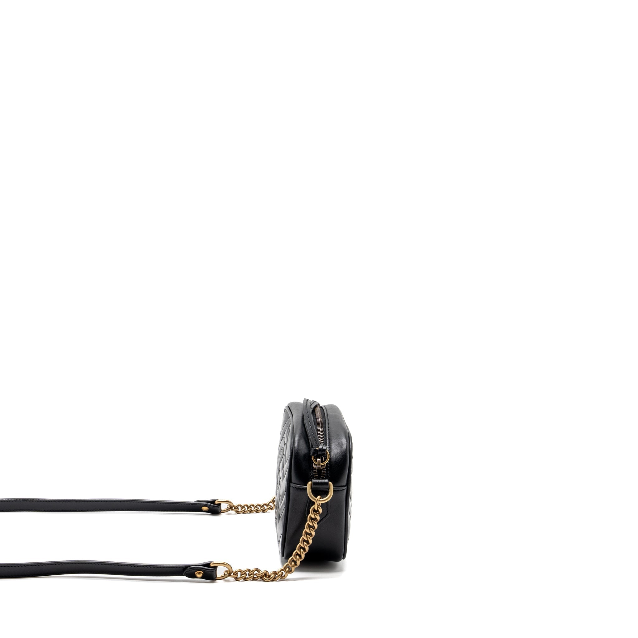 GUCCI GG MARMONT MATELASSE MINI BAG CALFSKIN BLACK GHW