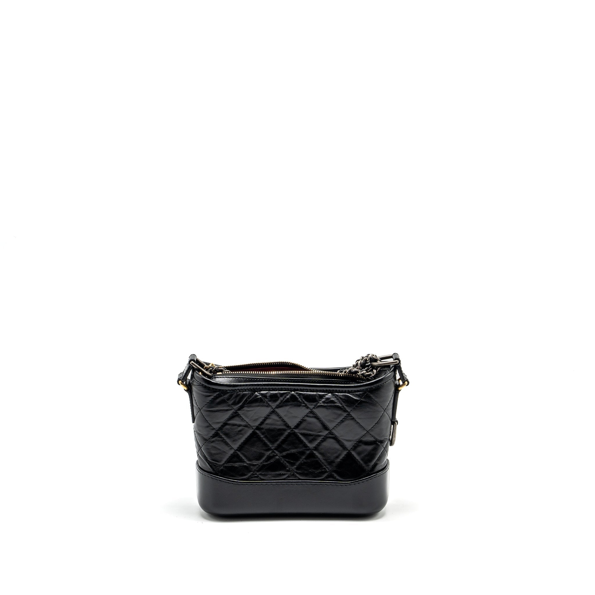 CHANEL SMALL GABRIELLE HOBO BAG AGED CALFSKIN BLACK MULTICOLOUR HARDWARE
