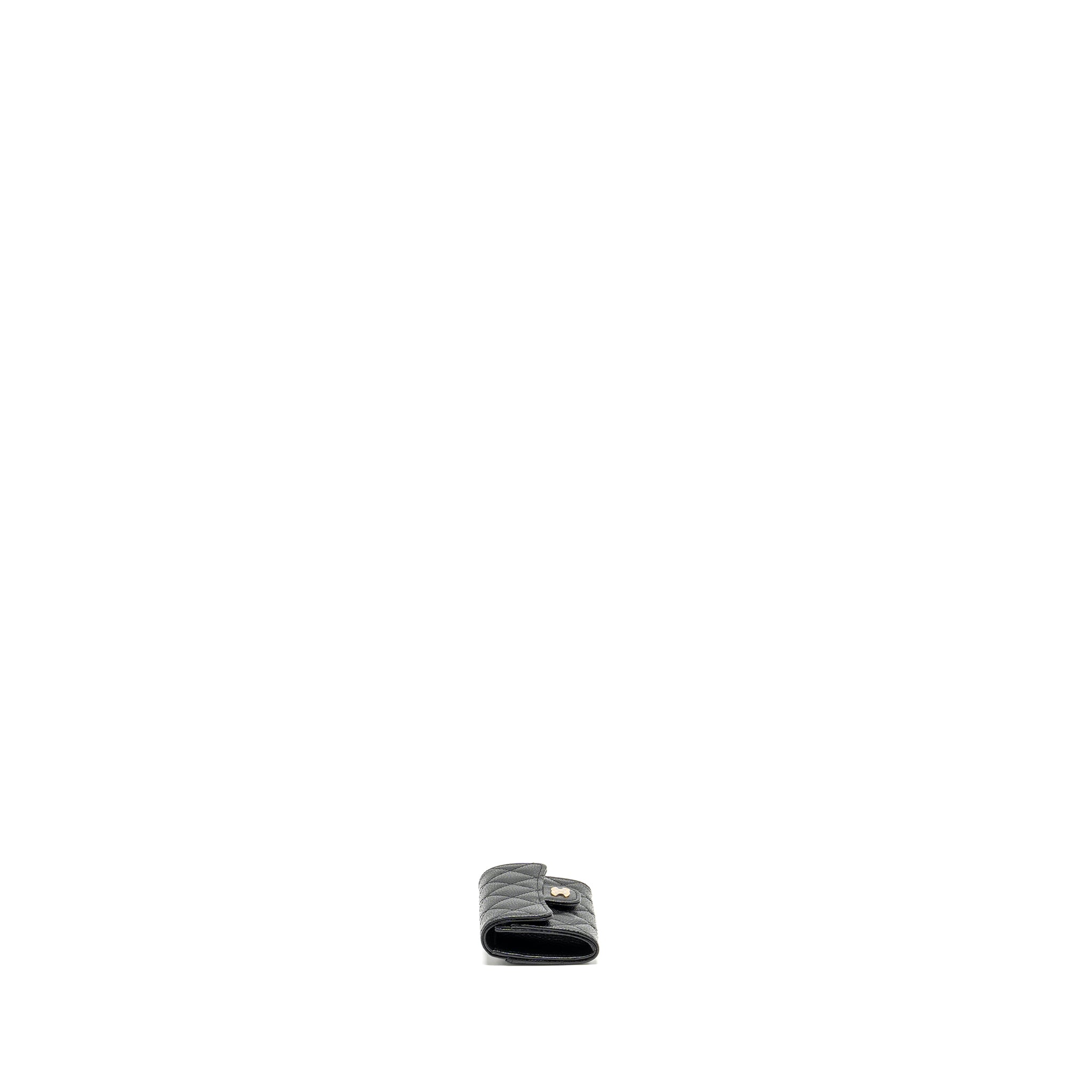 CHANEL CLASSIC FLAP CARD HOLDER CAVIAR BLACK GHW (MICROCHIP)
