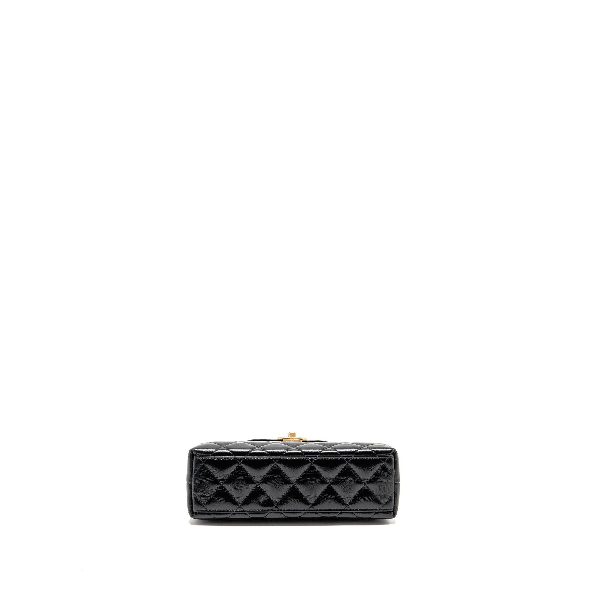 CHANEL MINI KELLY SHOPPING TOTE BAG CALFSKIN BLACK GHW (MICROCHIP)
